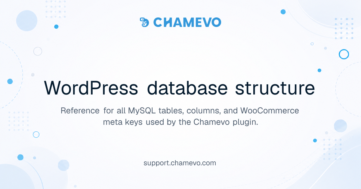 WordPress database structure | Chamevo Support Center